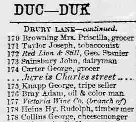 sainsburys drury lane 1870 directory kelly london office