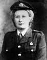 mrs. wherton, a sainsburys factory hand at blackfriars, in ats uniform, 1942.
