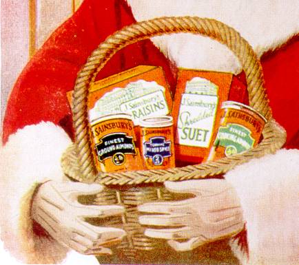close up of 1929 christmas packaging.
